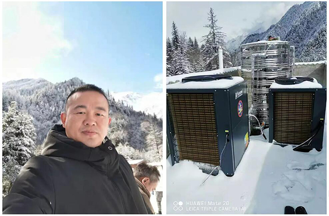  海拔3000米以上，這里熱泵與白雪相輝映