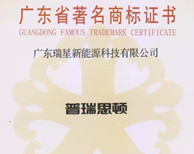 喜報！瑞星高科榮獲得“廣東省著名商標”證書！